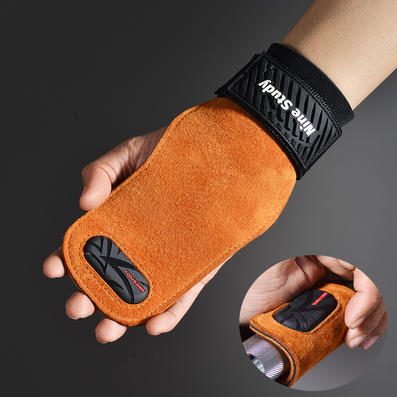 Cowhide Gym Grips Gloves Weigh - Crossfit Equipment ulasan dan harga